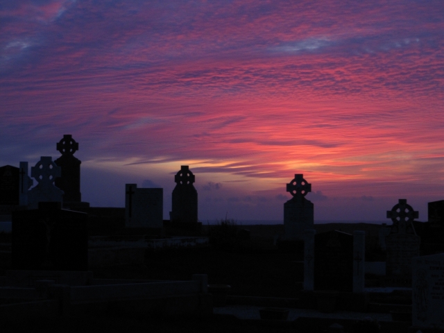 Sunset over Termoncarragh Cemetery